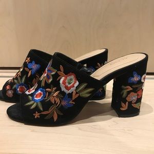 Aldo floral embroidered mules